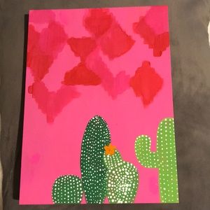 Boho Decor Hand painted cactus art